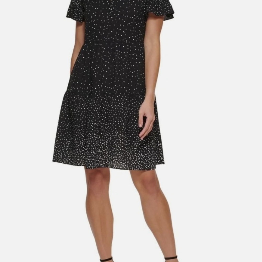 DKNY Black Dress with White Dots